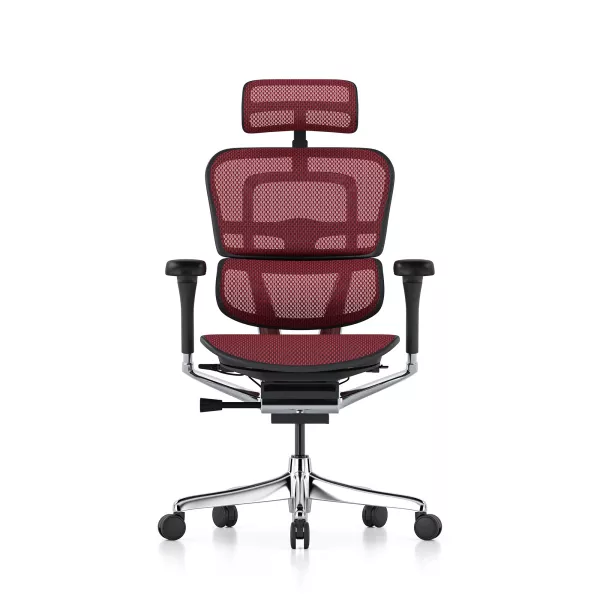 Ergohuman Elite Evolution, structure noire, maille rouge