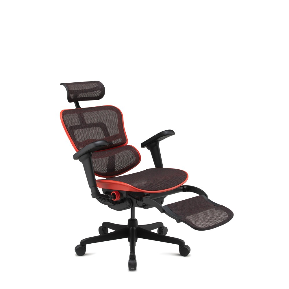 Ergohuman Ultra X9 Gaming, roja, con reposapiernas | Procomfort