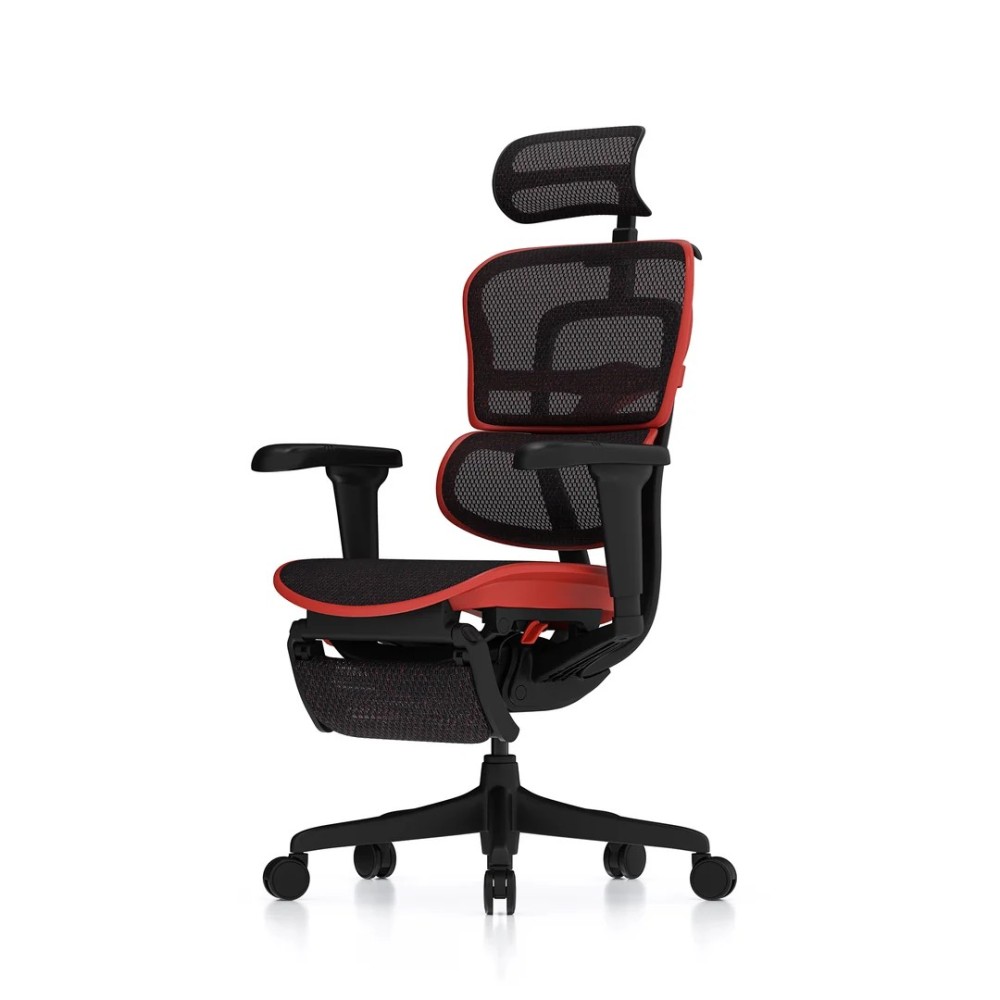 Ergohuman Ultra X9 Gaming, rouge, avec repose-jambes | Procomfort