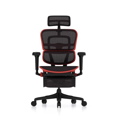 Ergohuman Ultra X9 Gaming, rot, mit Beinstütze | Procomfort