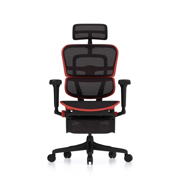 Ergohuman Ultra X9 Gaming, rouge, avec repose-jambes | Procomfort